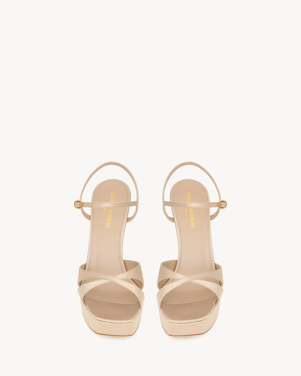 DEBBIE platform sandals in satin crepe