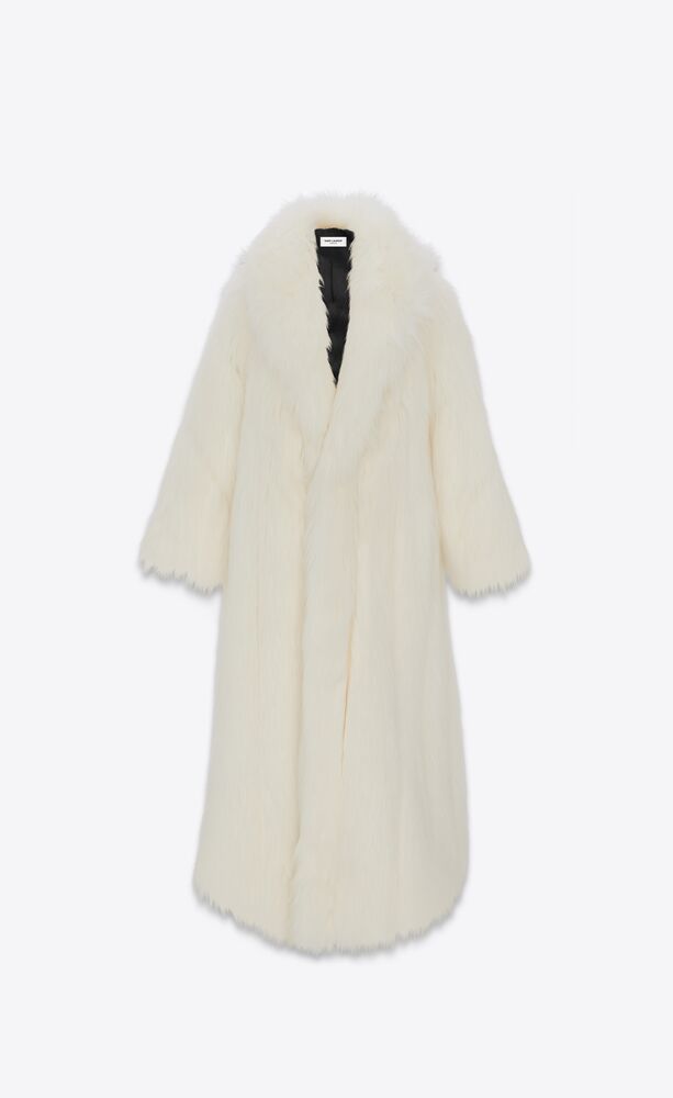 Oversize coat in animal-free fur | Saint Laurent | YSL.com