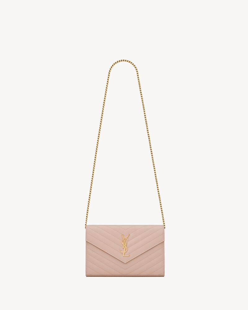 Ysl monogramme large grain de poudre wallet on chain Clearance