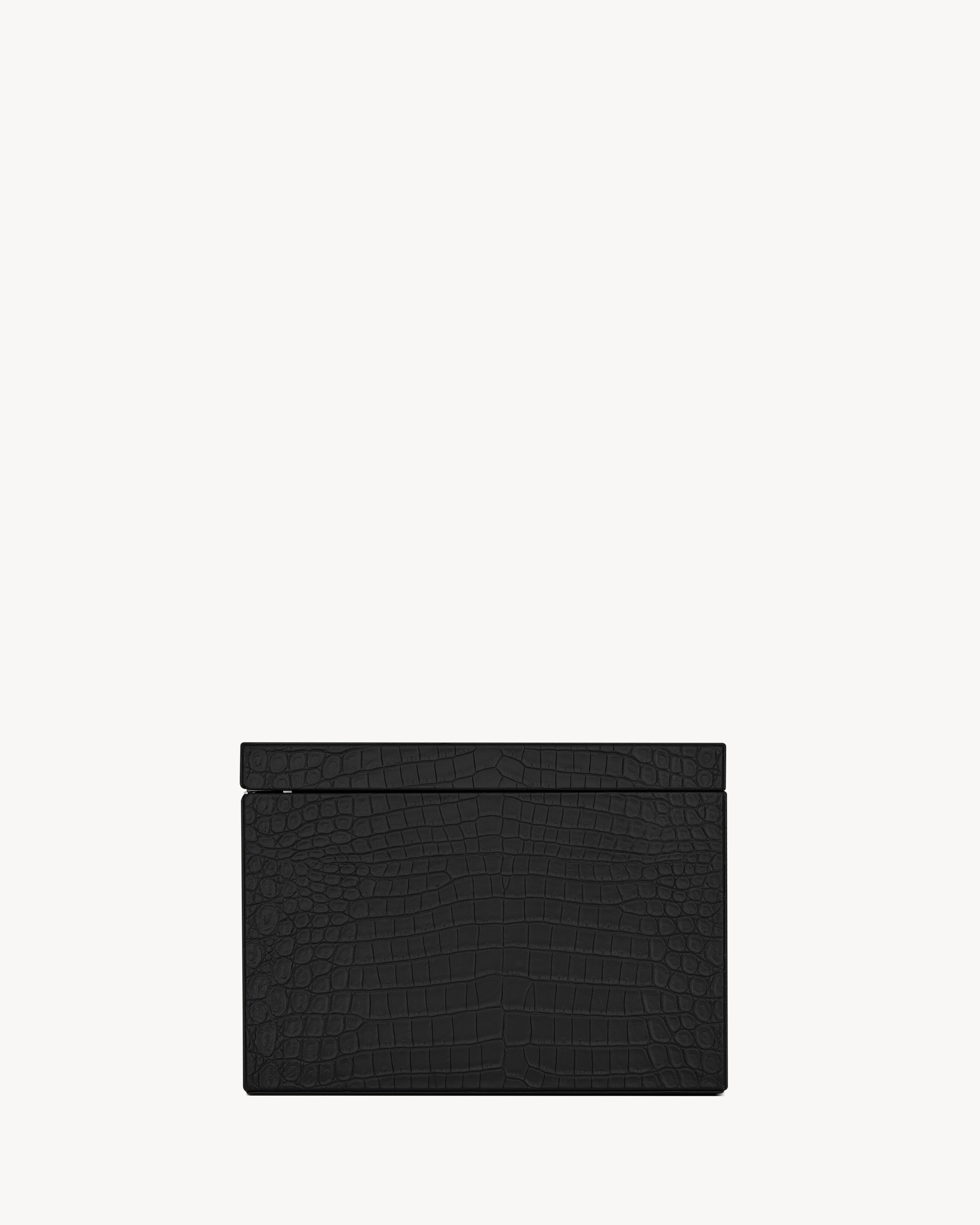Large CROCODILE-EMBOSSED leather box