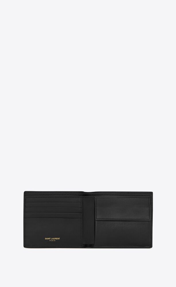 Womens Accessories Wallets and cardholders Saint Laurent Cassandre Leather Wallet in Black 