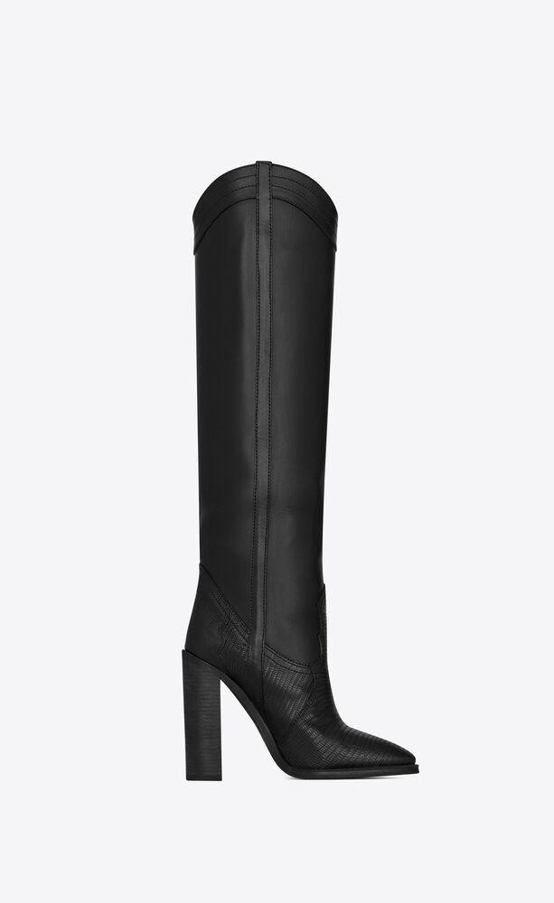 saint laurent black leather boots