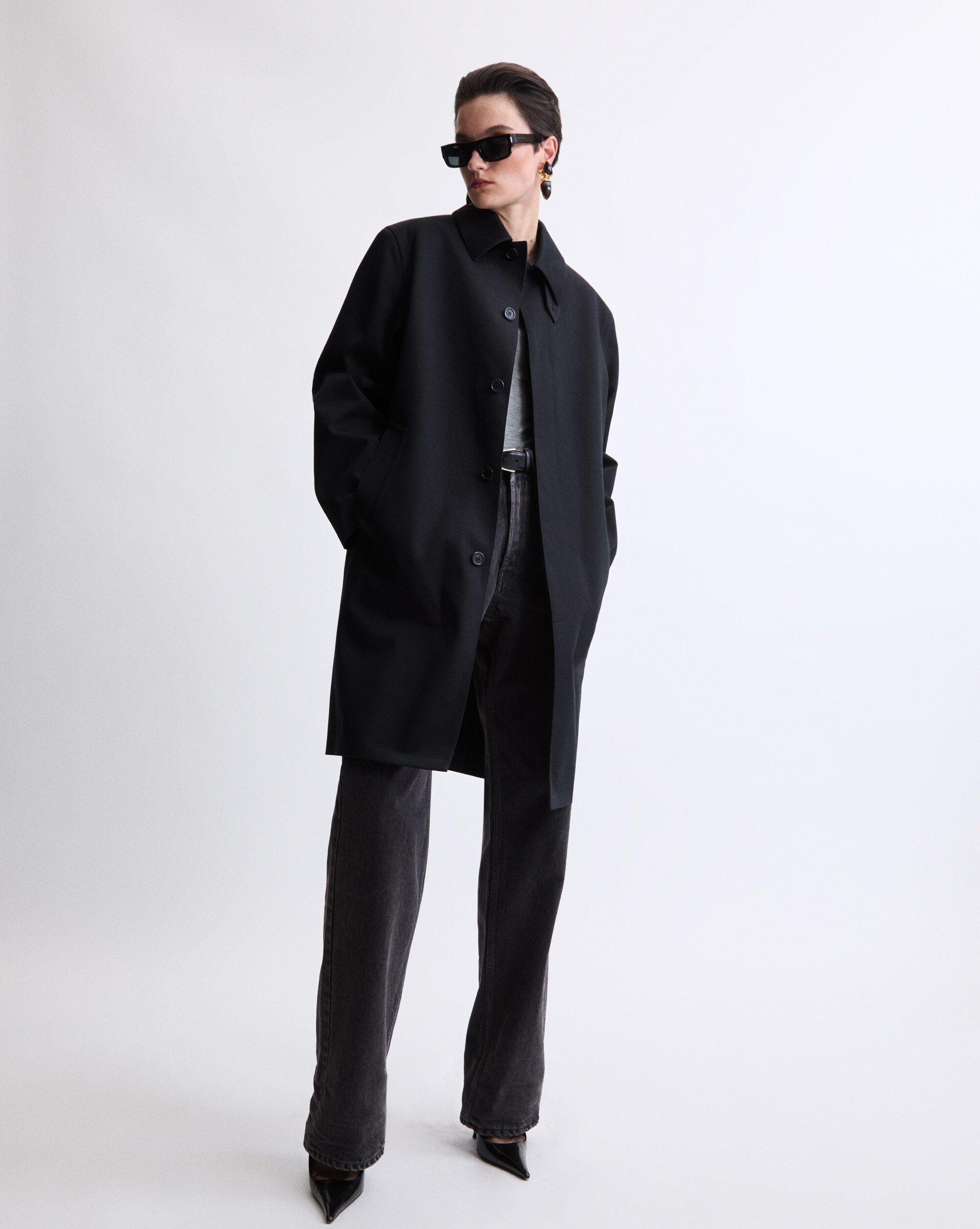 Coat in water-repellant canvas