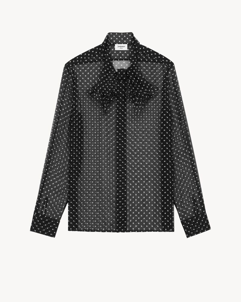 shirt in dotted silk muslin