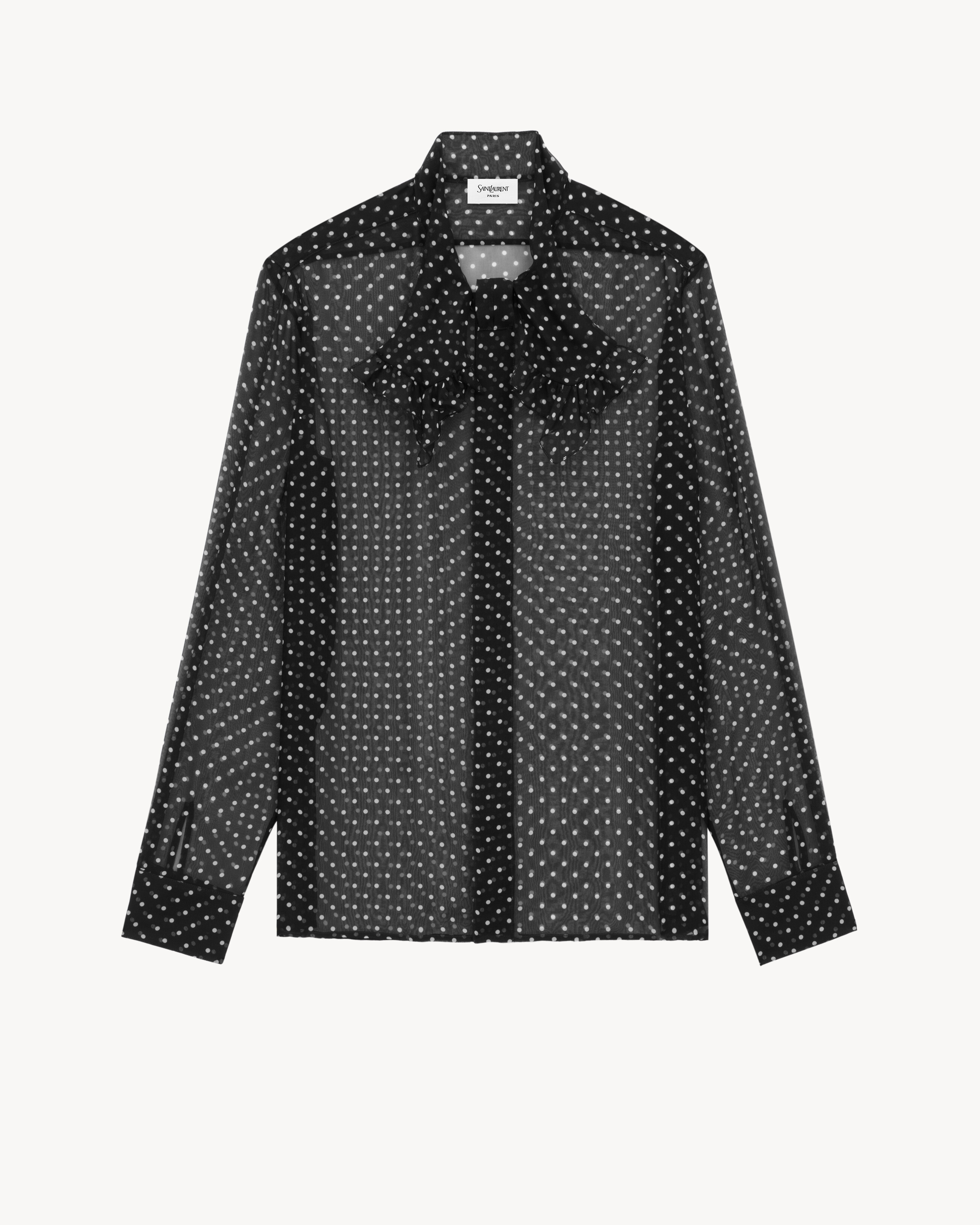 shirt in dotted silk muslin