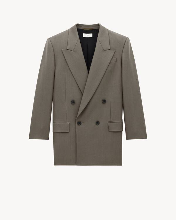 【送料&関税込】Saint Laurent Grey Wool Blazer Saint Laurent Wool Chine Blazer | Saks Fifth Avenue