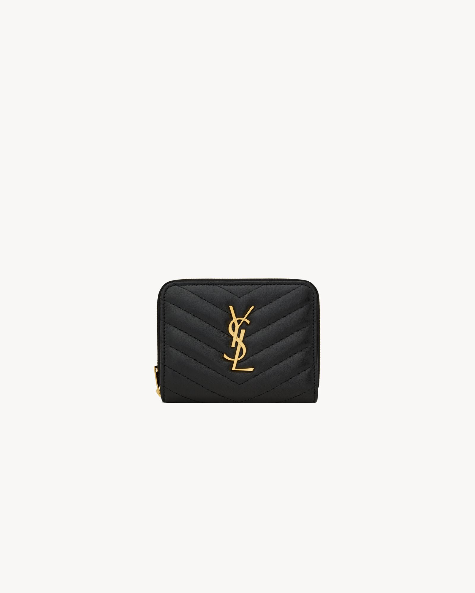 キルティングレザー製 カサンドラSAINT LAURENTマトラッセ コンパクトジップアラウンドウォレット | Saint Laurent