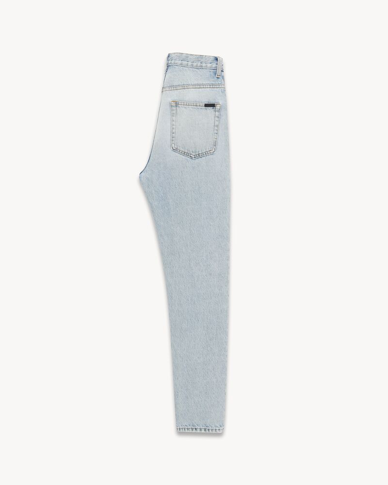 80's cropped jeans in light Caribbean blue denim