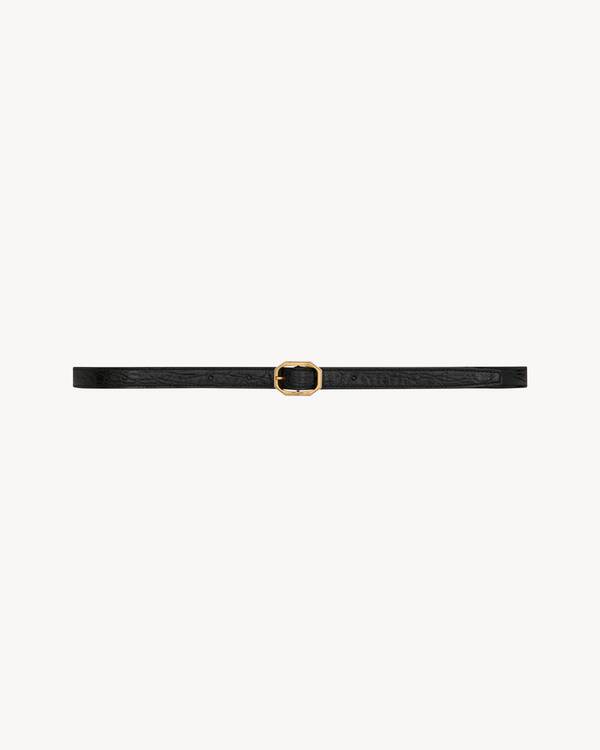 FRAME thin belt in crocodile-embossed leather | Saint