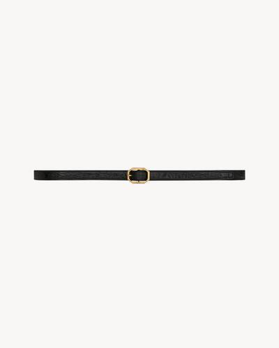 FRAME thin belt in crocodile-embossed leather | Saint