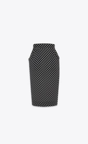 pencil skirt in dotted silk charmeuse