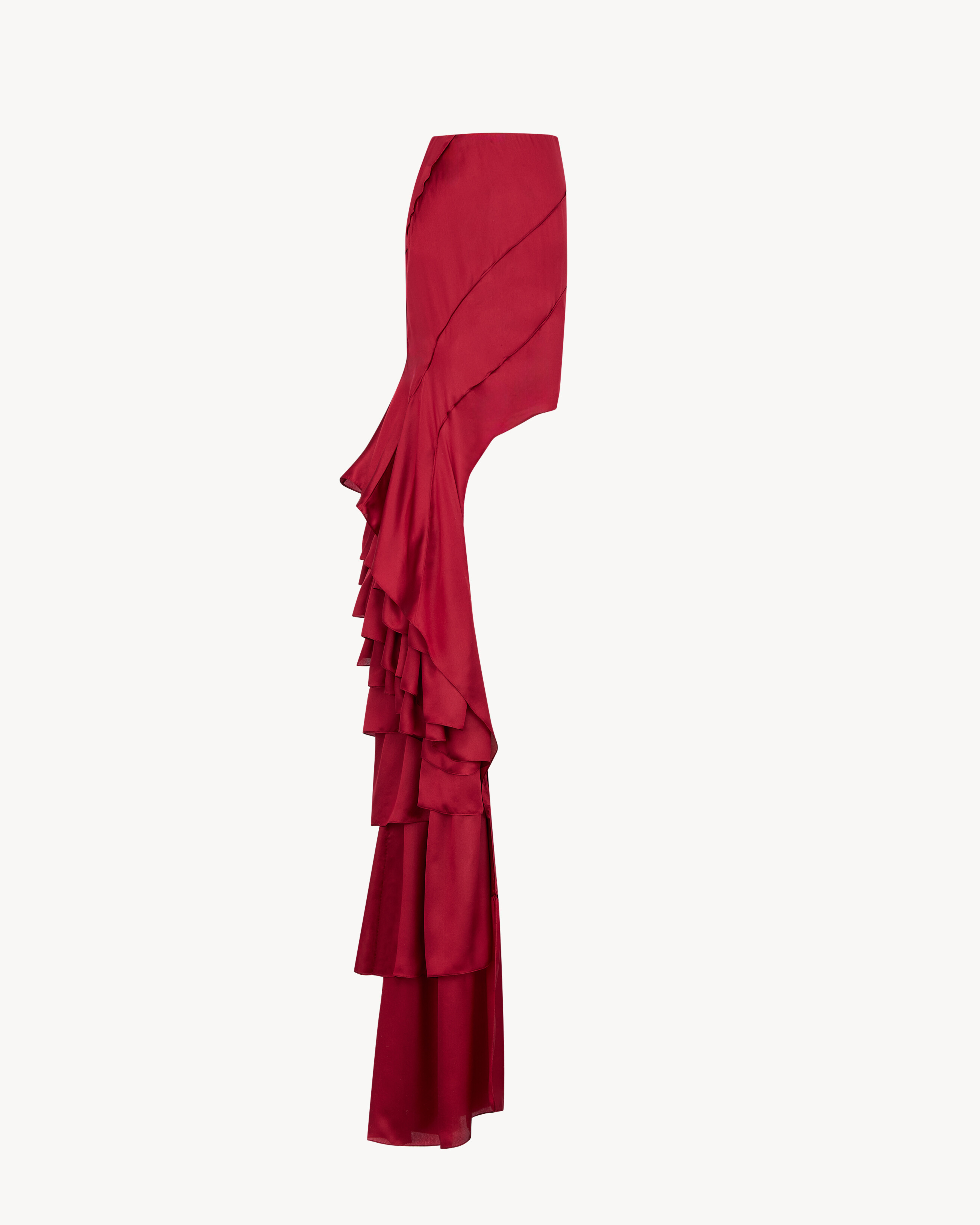 サンローラン 25-26AW シルクモスリン カスケードスカート cascade skirt in floral silk muslin | Saint Laurent | YSL US