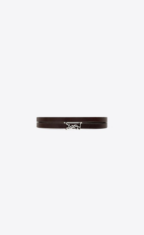 Women's Double-wrap Ysl Leather Bracelet by Saint Laurent | Coltorti  Boutique