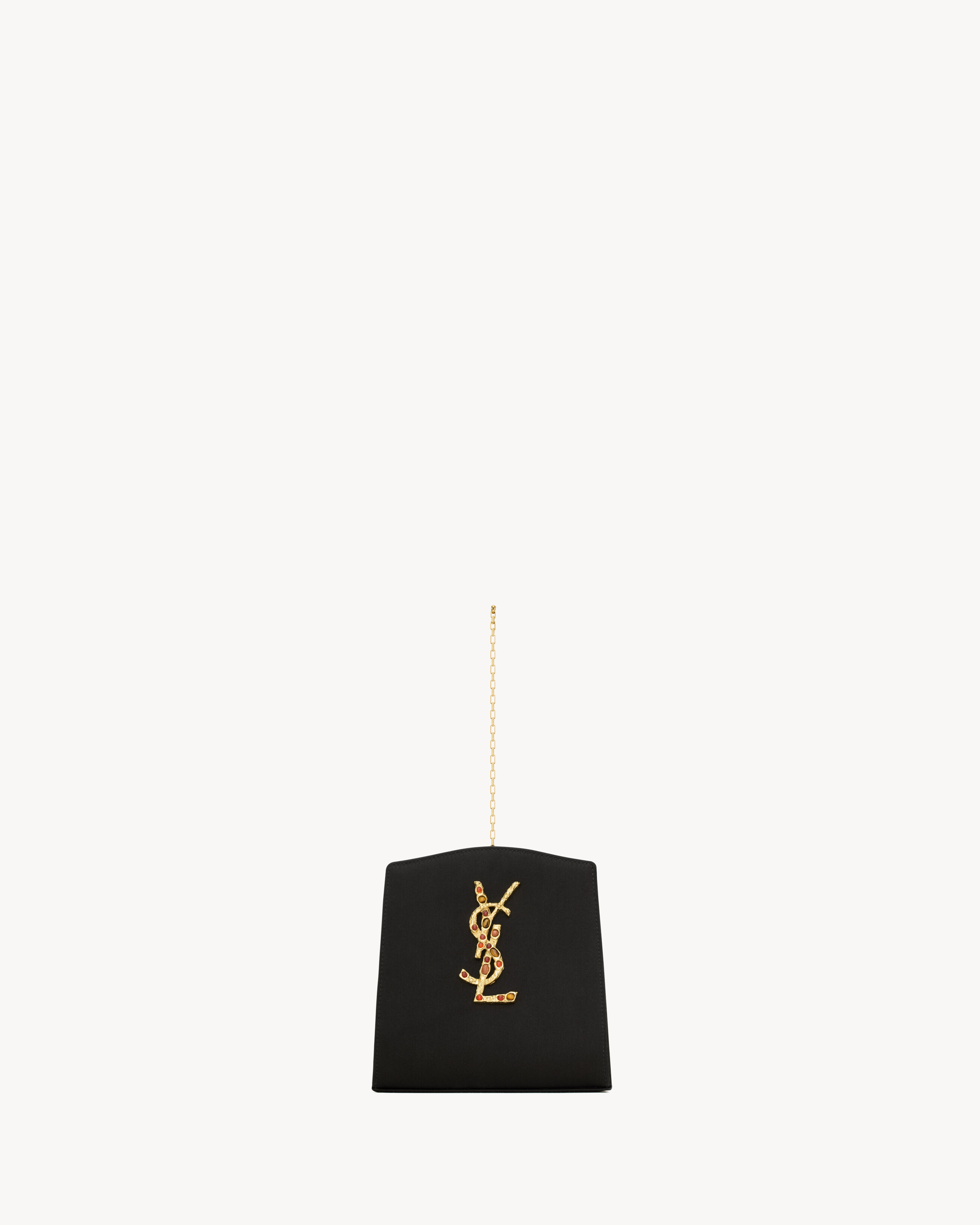 EVENING mini bracelet bag in satin in Black Saint Laurent YSL