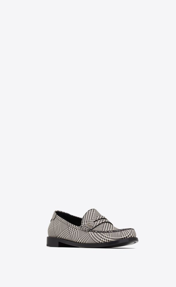 le loafer penny slippers in coated canvas