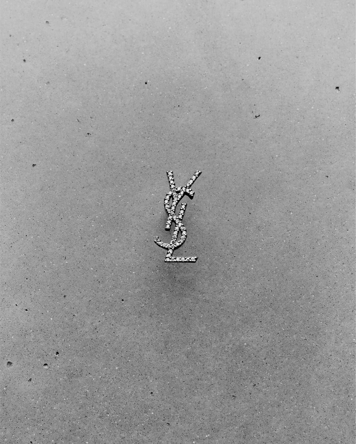 CASSANDRE stud earring in 18K grey gold and diamonds | Saint Laurent ...