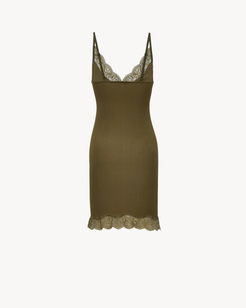 laced slip dress in silk jersey