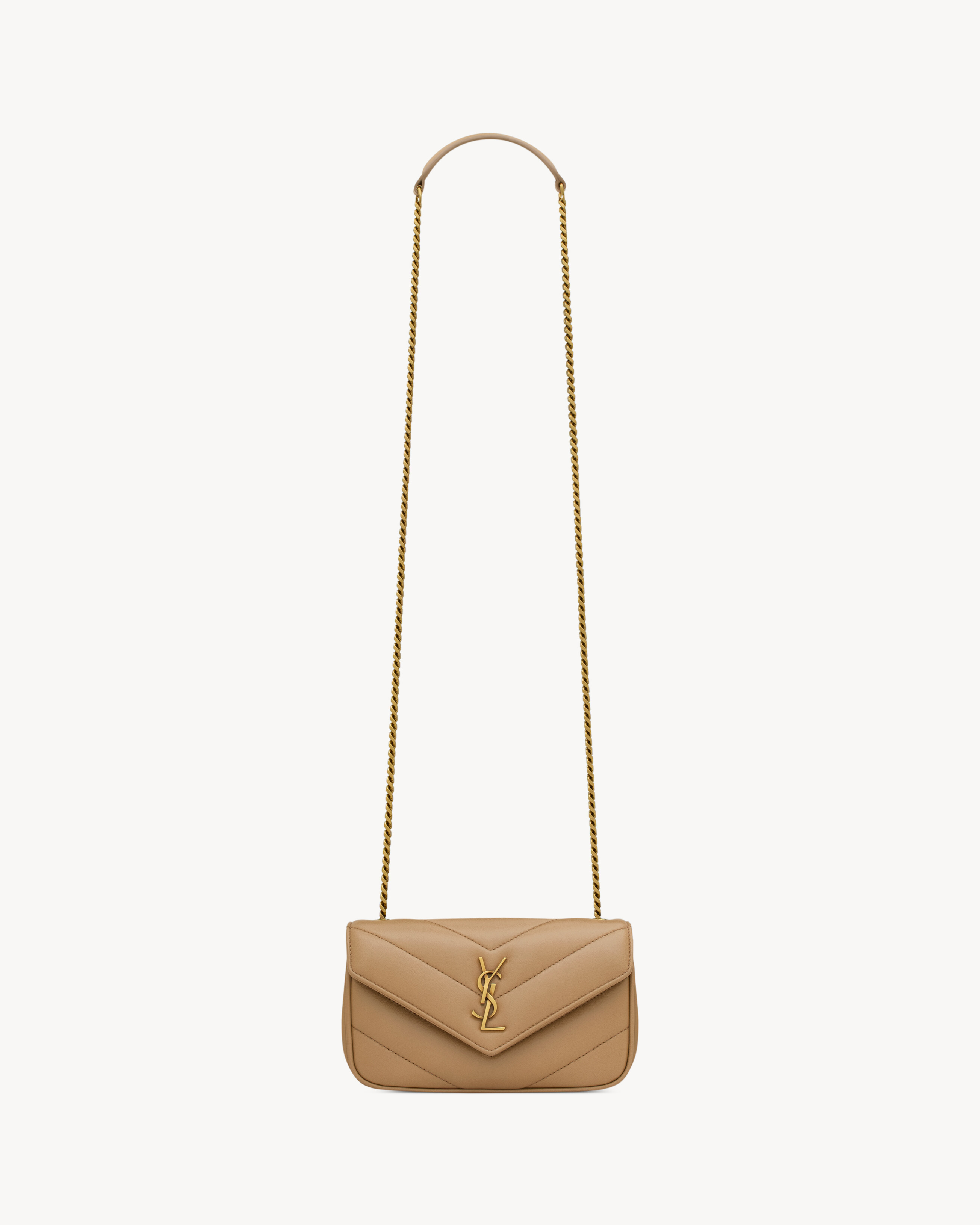 LOULOU MINI in lambskin in Beige Saint Laurent YSL EN-US