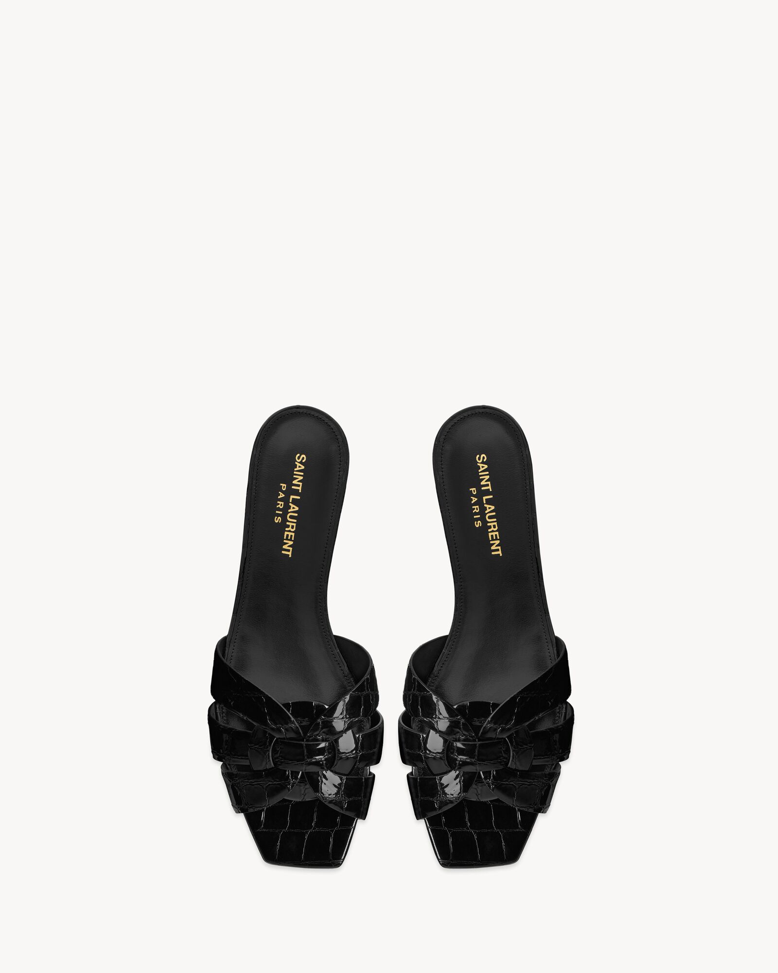 TRIBUTE mules in crocodile embossed leather — 572761AACSS1000