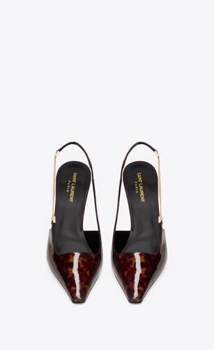 blake slingback pumps in in tortoiseshell patent leather