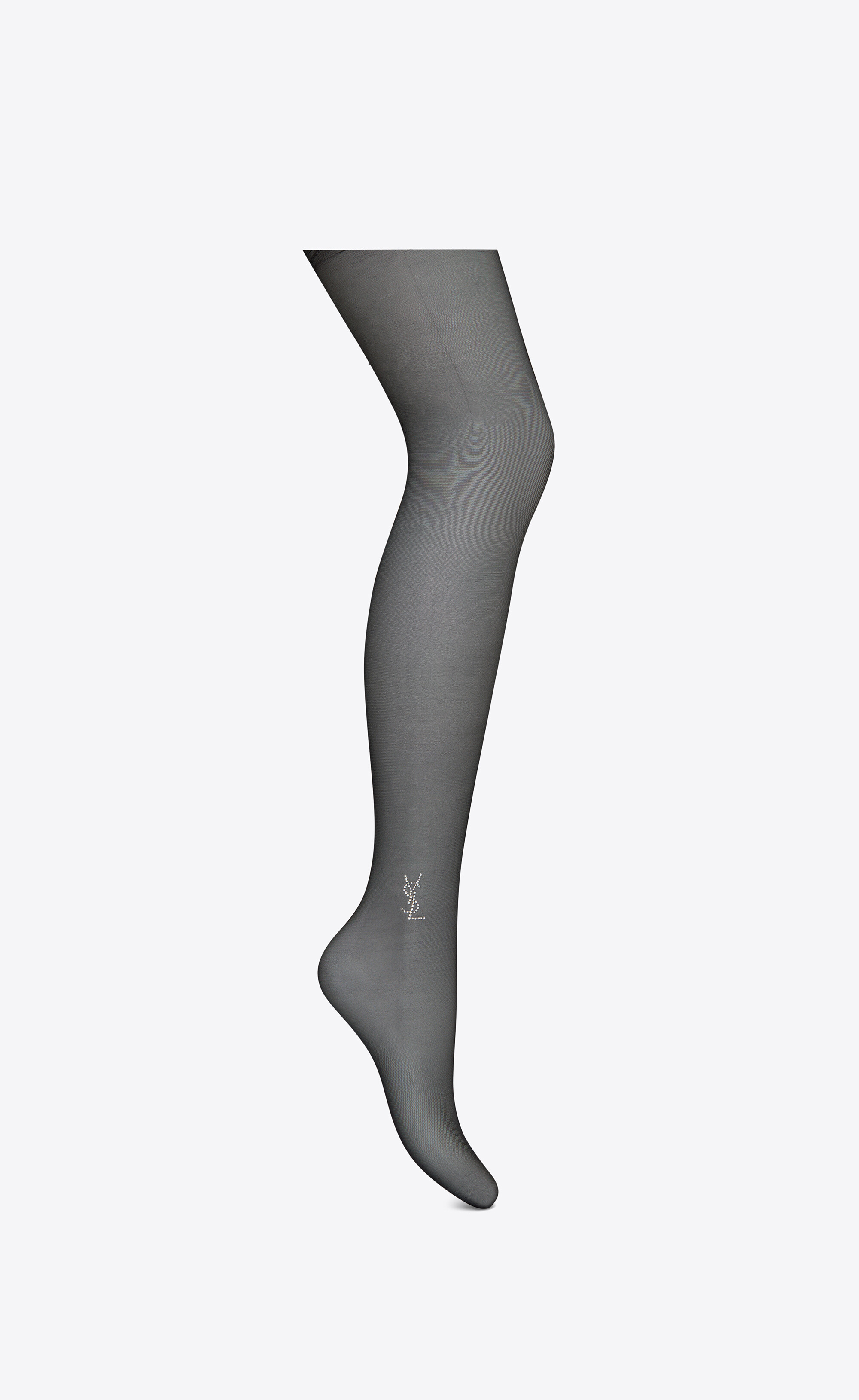 Saint Laurent High Shine Opaque Tights, Woman Leggings Black L