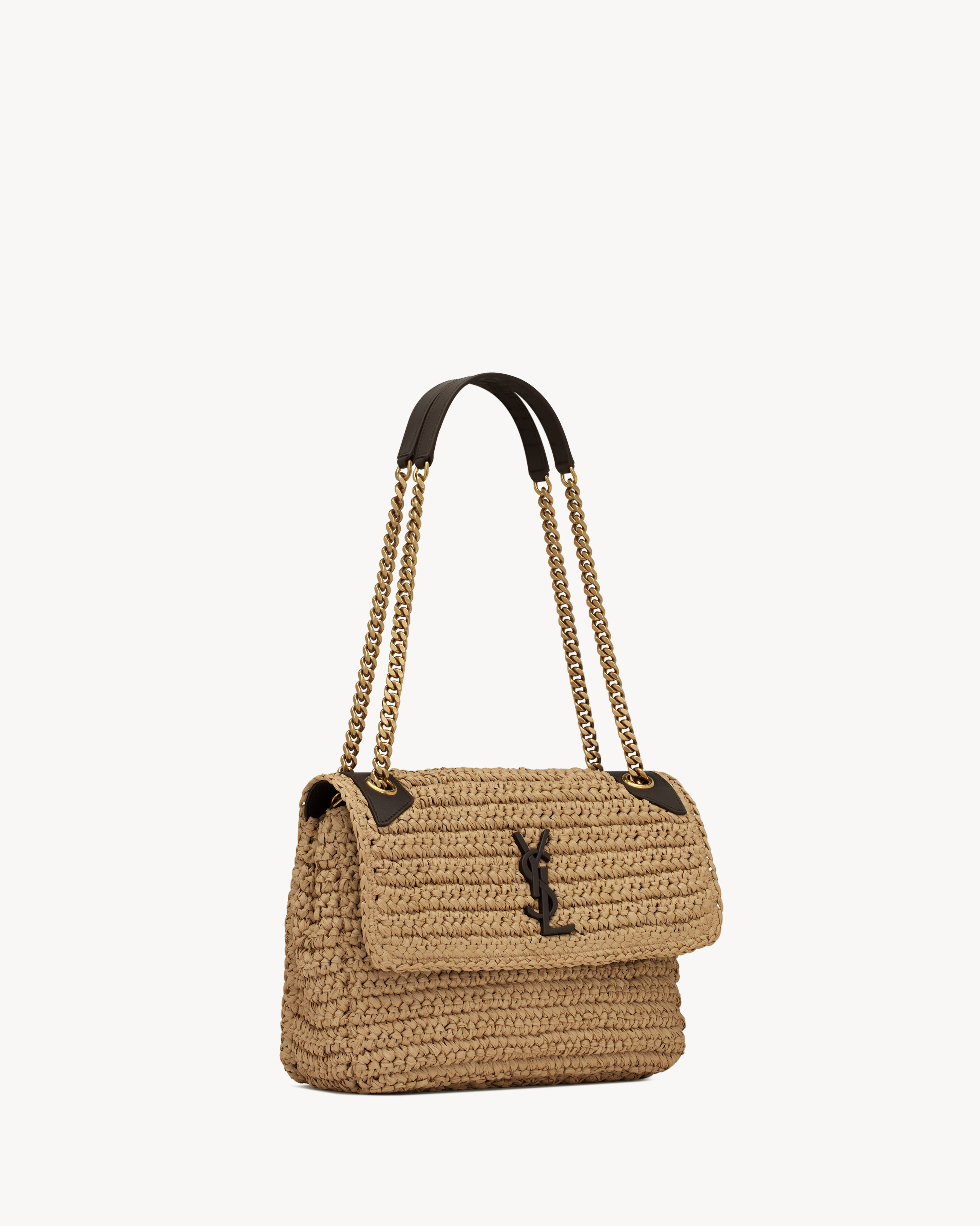 NIKI medium in raffia and leather