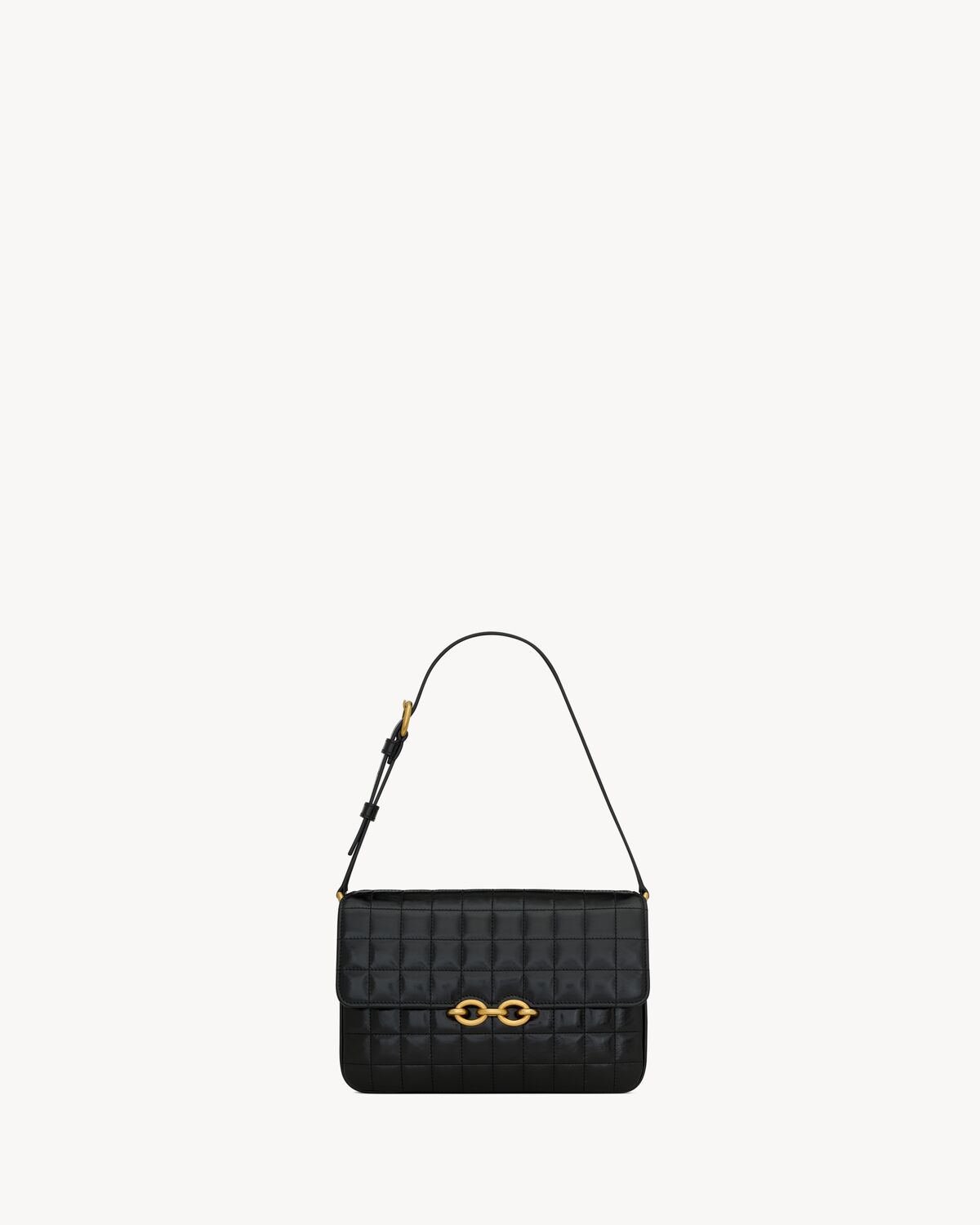 le maillon in quilted shiny leather