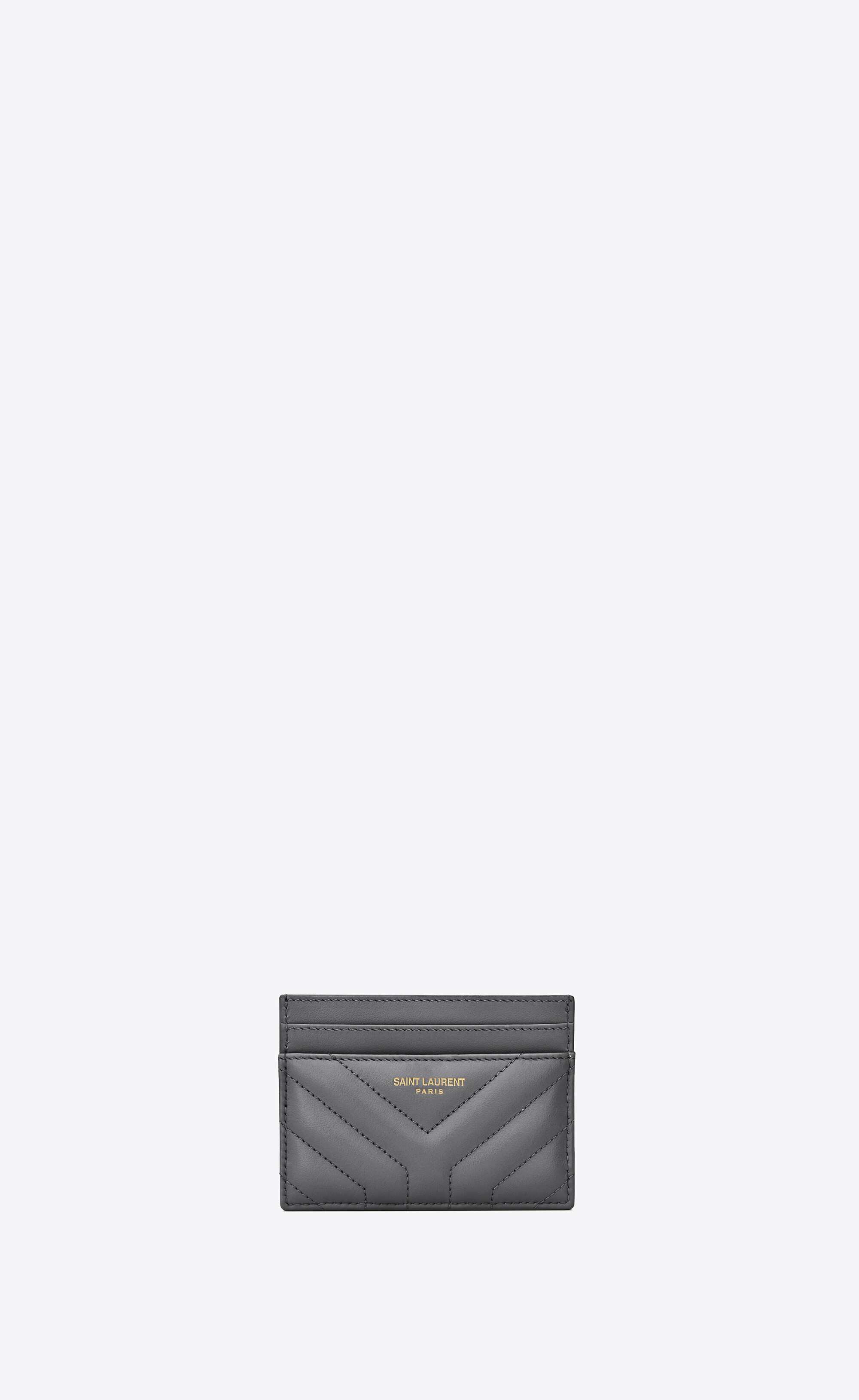 Monogram Quilted Leather Card Holder in Black - Saint Laurent