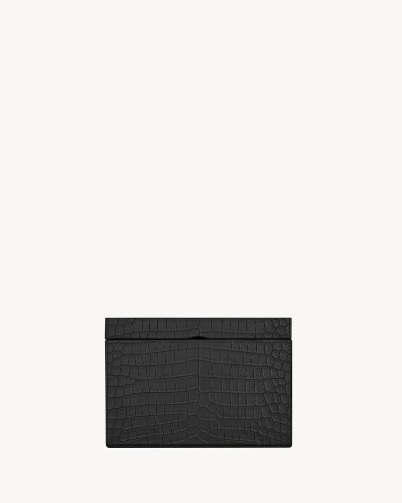 Small CROCODILE-EMBOSSED leather box