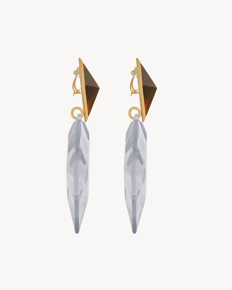 pyramid earrings in resin and metal