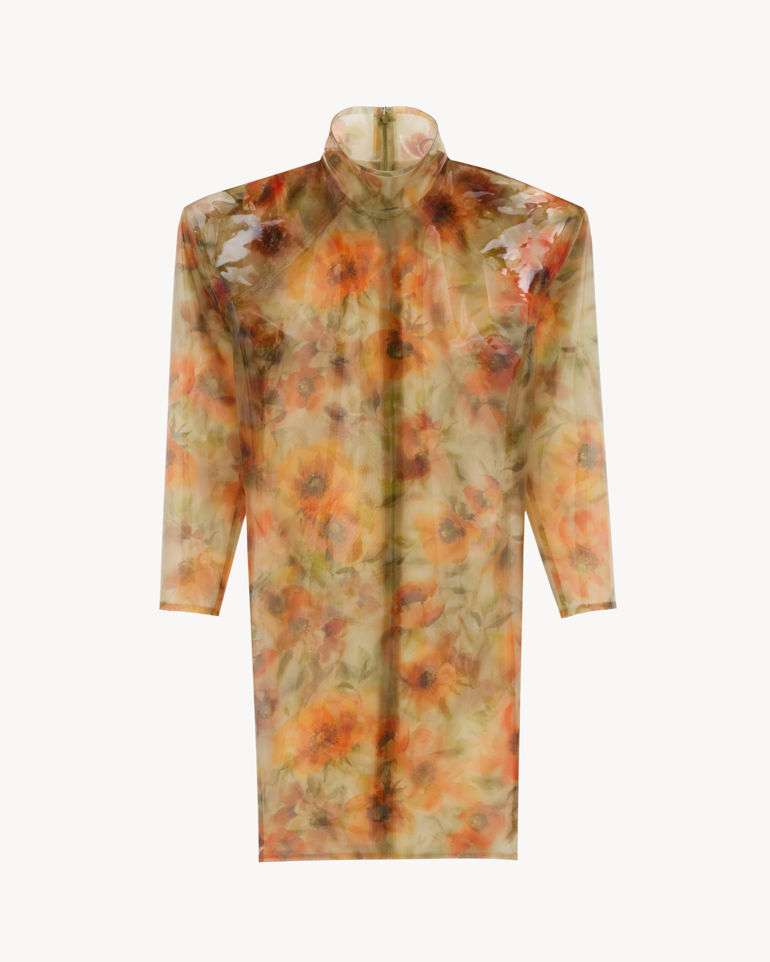 boxy dress in floral silicone