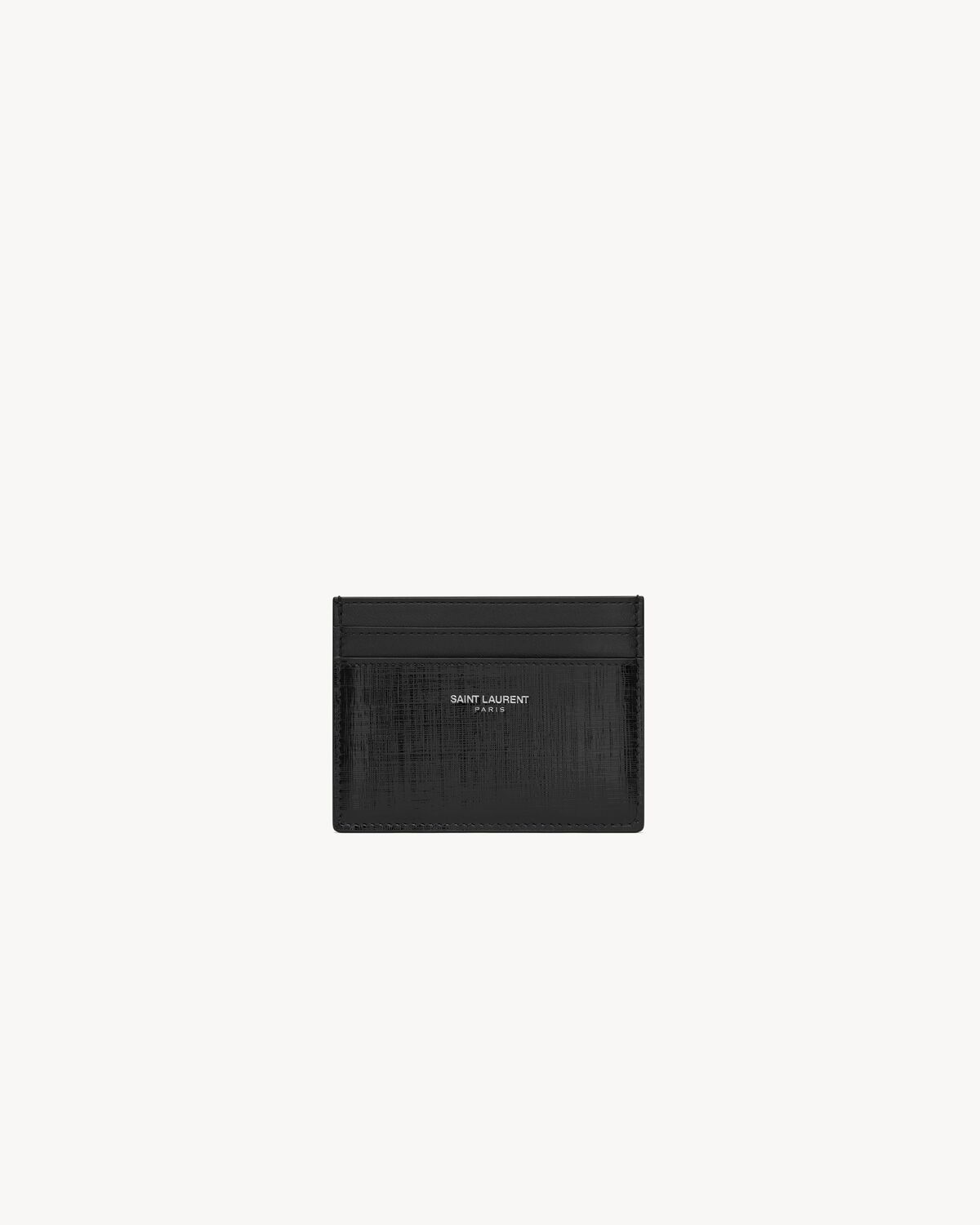 SAINT LAURENT PARIS card case in grid leather