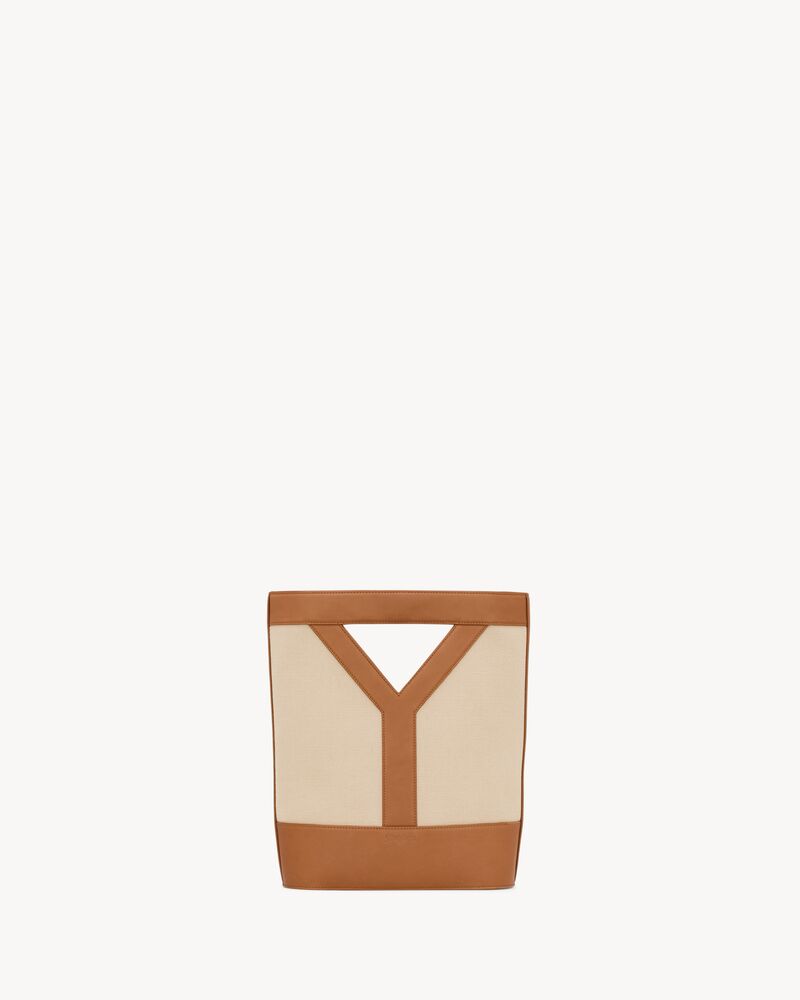 Y small bucket in canvas and leather