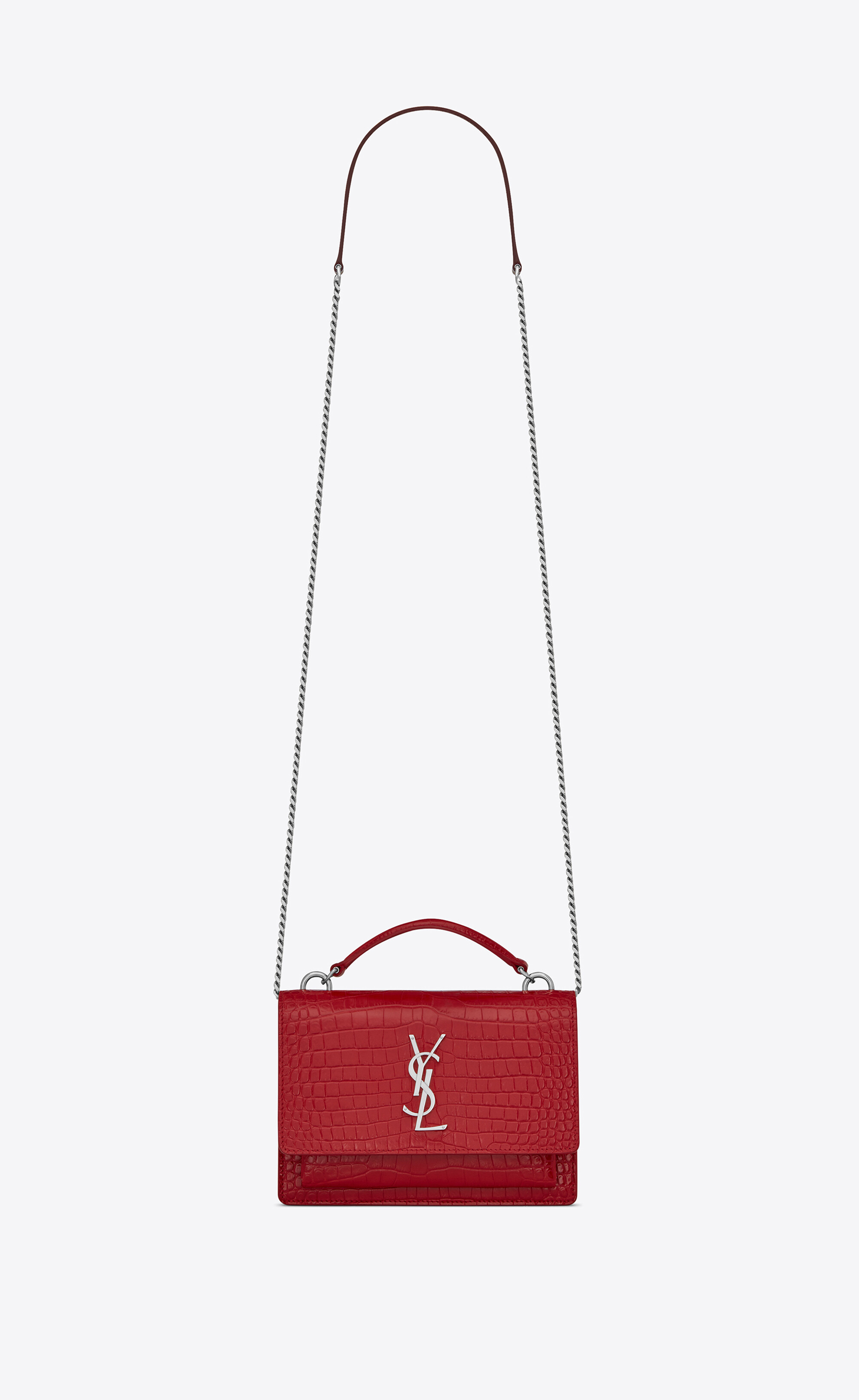 red ysl wallet on chain