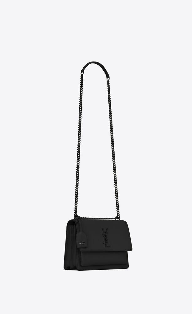 Saint Laurent Sunset Shoulder Bag Calfskin Black-tone Medium Black in  Calfskin with Black-tone - US