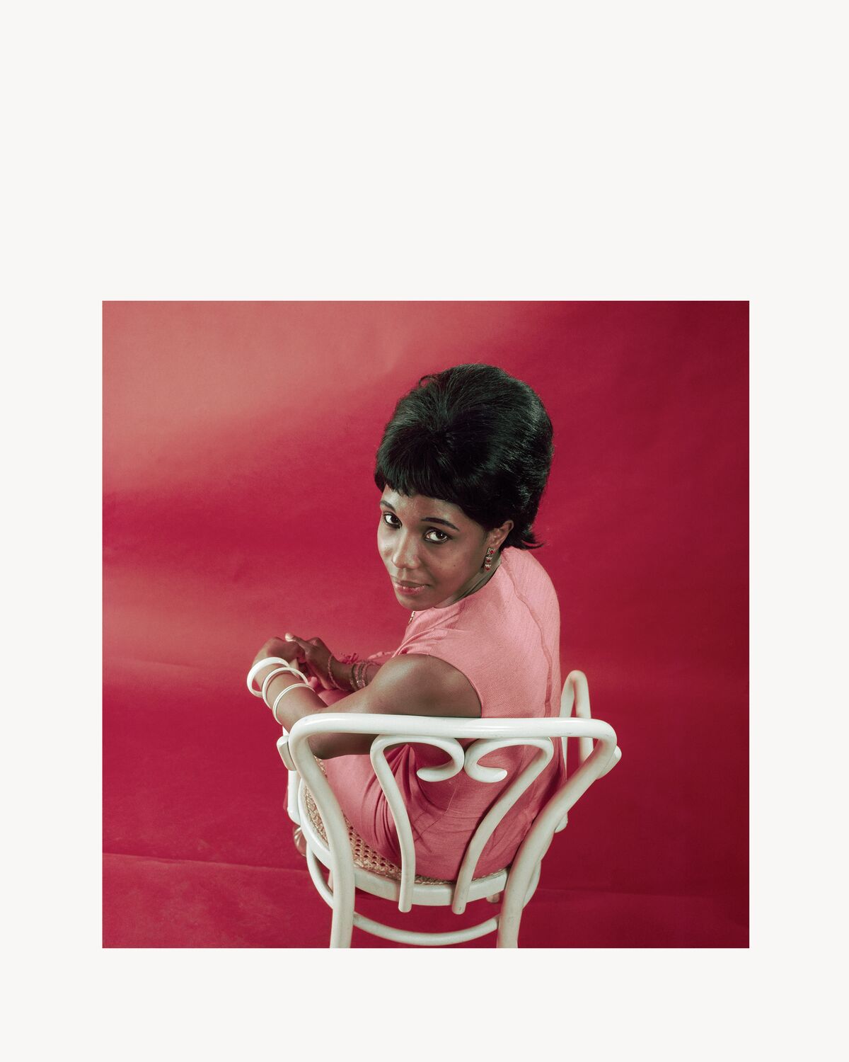 constance mulondo, a student and singer from uganda, aka “cool constance”, posing for the cover of drum magazine at the campbell-drayton studio, gray’s inn road, london, 1967