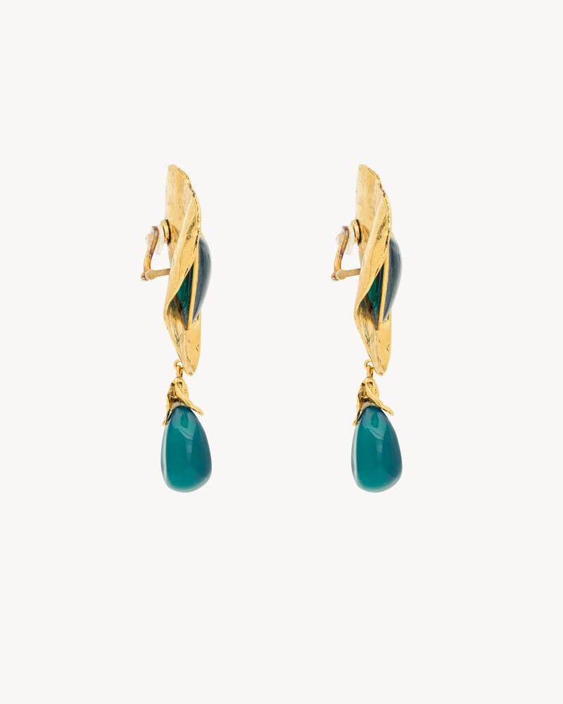 petal pendant earrings in resin and metal