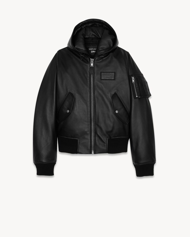 schott bomber jacket in smooth leather