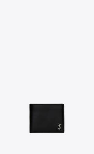 Saint Laurent Cassandre East/West Wallet Black Logo Matte Black in Embossed  Leather with Black-tone - US