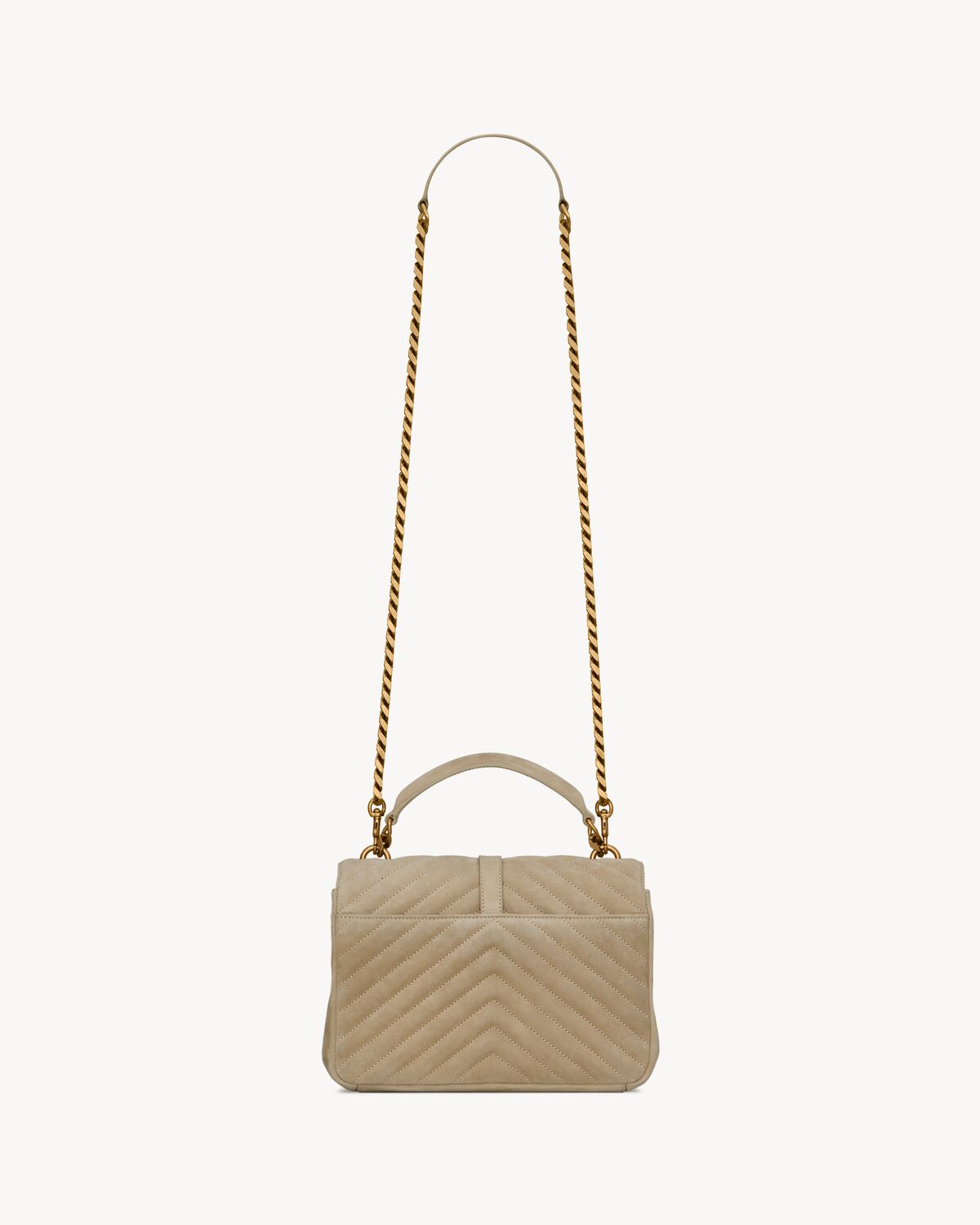 생로랑 퀼티드 스웨이드 소재의 컬리지 미디엄 백 6002791U8072638