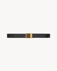 LA 66 buckle belt in crocodile-embossed leather