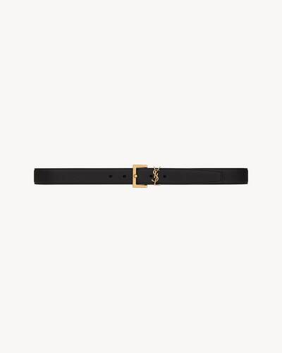 YSL ブラックレザーベルト 極美品 イヴサンローラン YSLロゴ レザー ベルト ブラック 黒