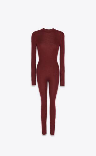 long-sleeved jumpsuit in cashmere, wool and silk