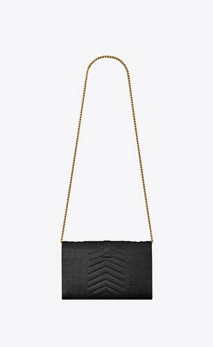 envelope chain wallet in mix matelassé satin