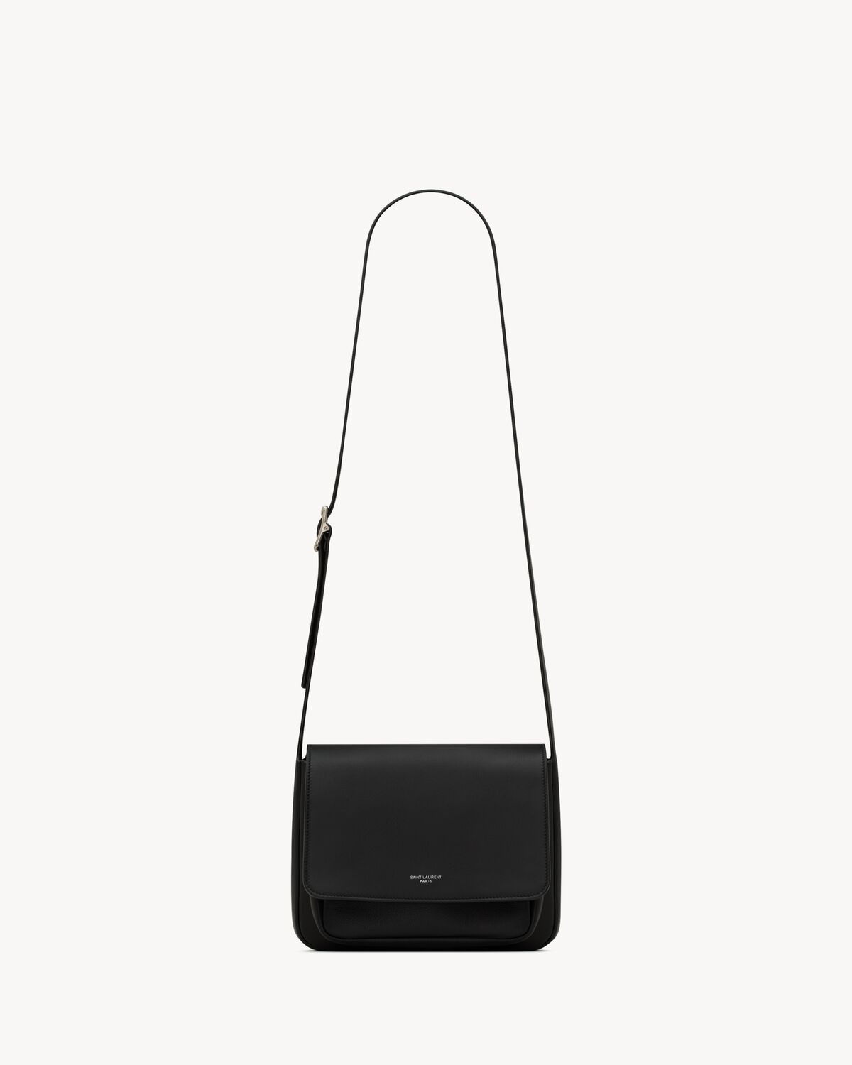 Bolsa satchel pequena SAINT LAURENT em couro liso