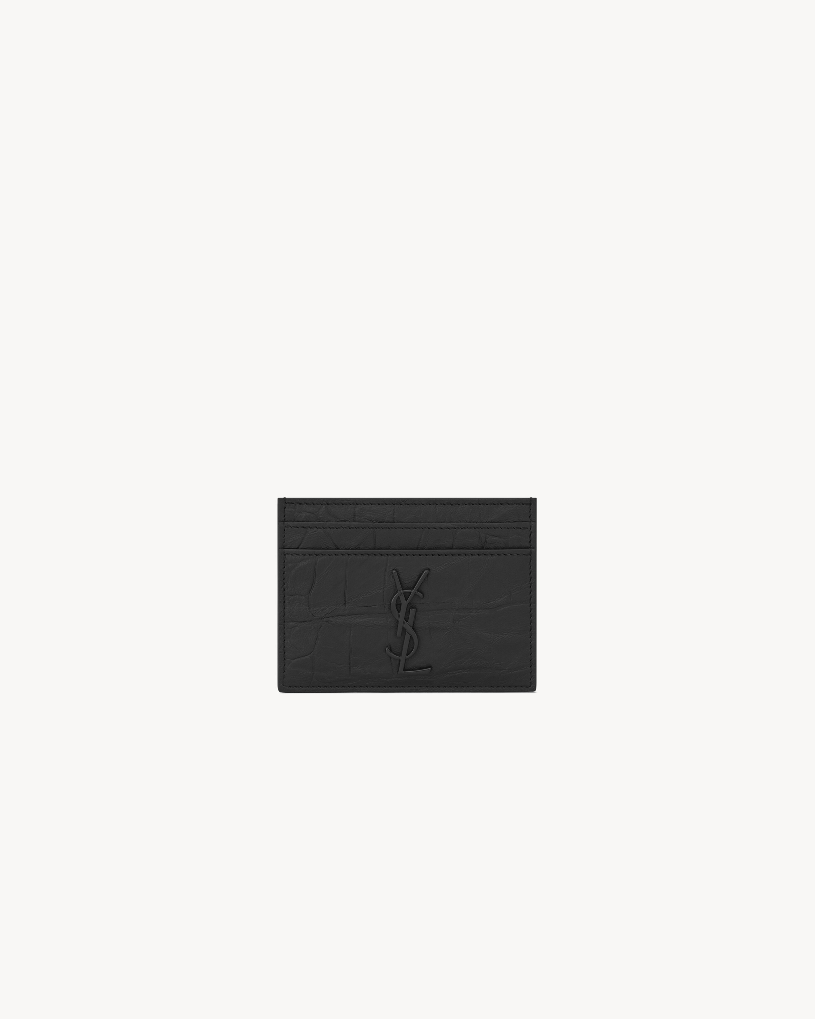 CASSANDRE card case in CROCODILE-EMBOSSED leather