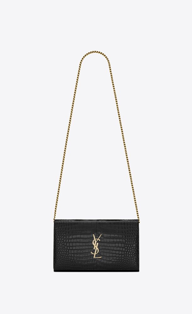 SAINT LAURENT Cassandra YSL Monogram Leather Chain Wallet Bag