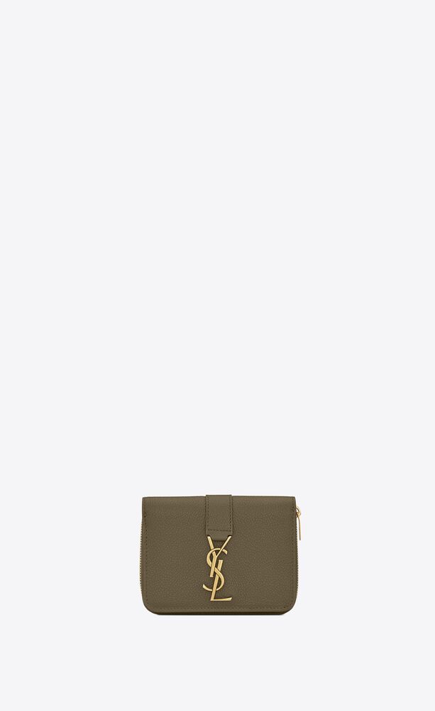 ysl dark beige wallet