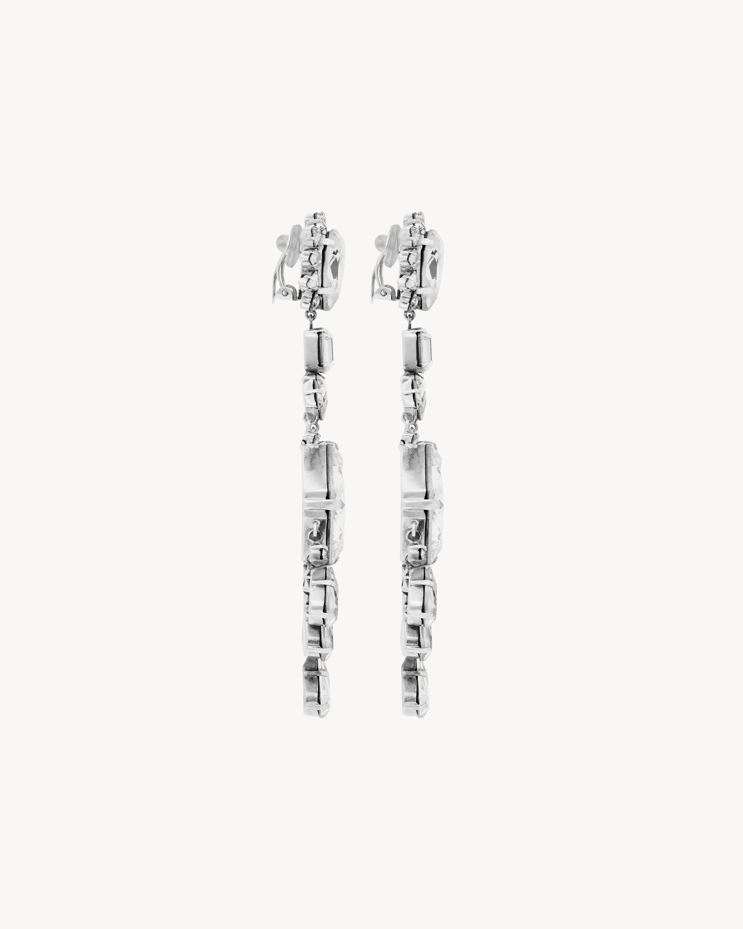 crystal drop earrings in metal