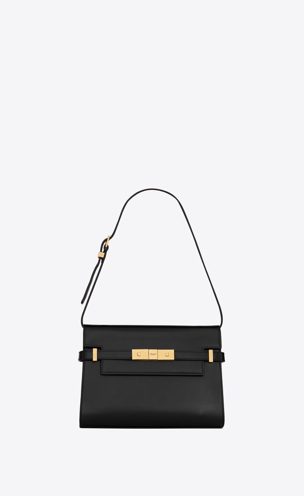 Saint Laurent Manhattan Small Leather Shoulder Bag - Black - One Size